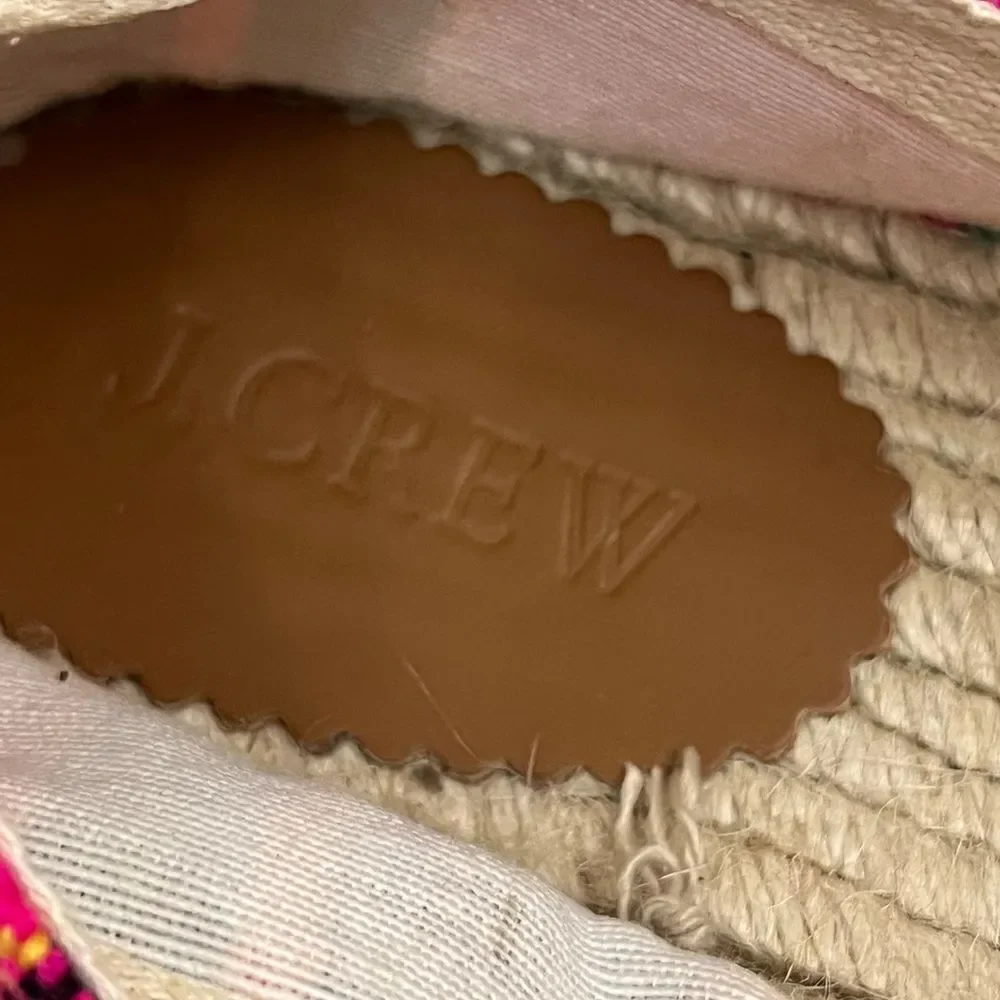 J Crew Pink Woven Southwestern Espadrille Slip On Style 8